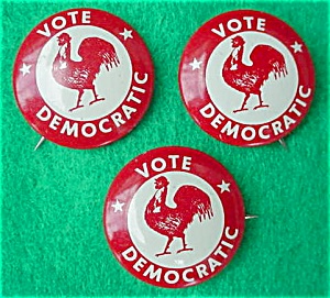(3) Vote Democratic Political Pinbacks