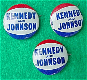 (3) Kennedy/johnson Presidential Pinbacks