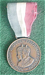 30's Queen Elizabeth/king George Ribbon Medal