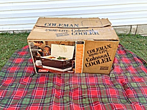 Brown & White Coleman Colossal Cooler New