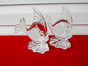Pr. Of Viking Glass Angelfish Bookend
