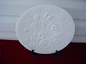 Imperial Milk Glass Rose Plate