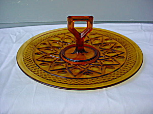 Imperial Amber Cape Cod Handled Pastry Tray