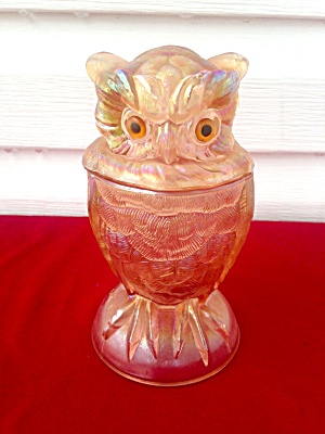 Imperial Carnival Glass Owl Glass Candy