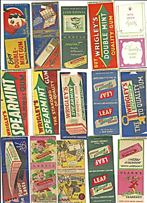 Old Gum Bubble Chewing Gum Matchbook Covers