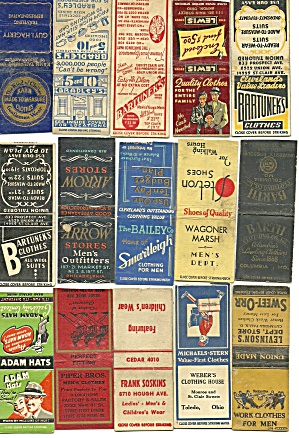 Men's Clothing, Shoes, Hats Matchbook Covers