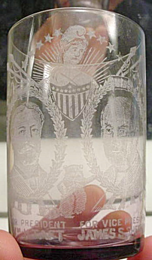08 Taft & Sherman Presidential Campaign Glass