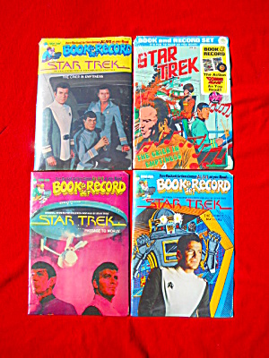 4 1970's Star Trek Book & Record Sets Sealed