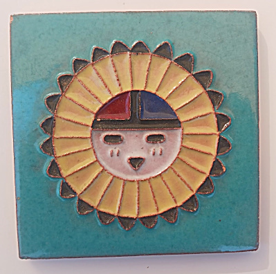 4 Inch Hopi Tawa Symbol Tile Most Likely Desert House Crafts - Ge 1964-1967