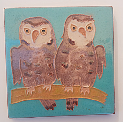 4.25 Inch Mckusick Tile Of 2 Owls On Branch