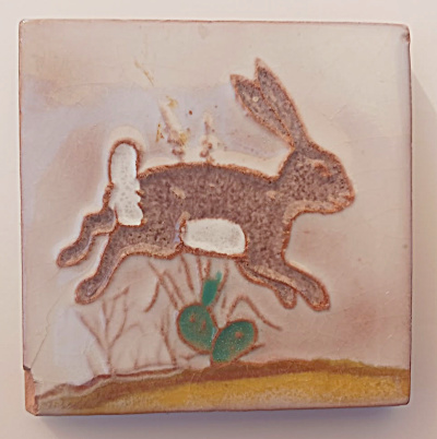 3 Inch Mckusick Gila Pottery Tile Of Rabbit