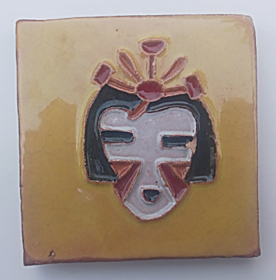 3 Inch Hopi Kachina Ceremonial Mask Tile - Dhc Desert House Crafts
