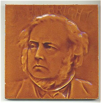 Rare Antique English Portrait Tile Of John Bright