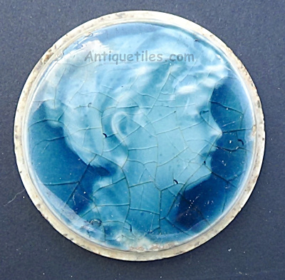 2 Inch Blue Stove Tile Woman Facing Right