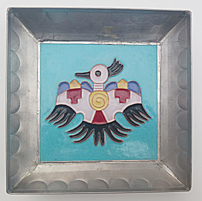 6 Inch Thunderbird Tile - Tin Frame - Desert House Crafts