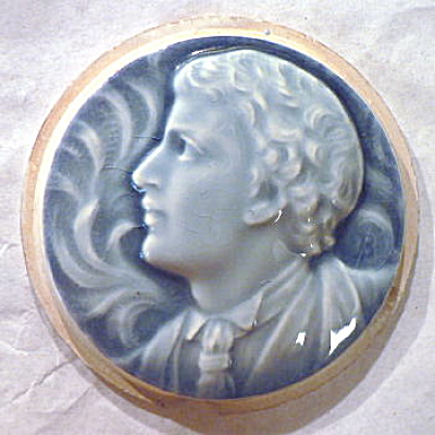 Isaac Broome Portrait Stove Tile- Blue