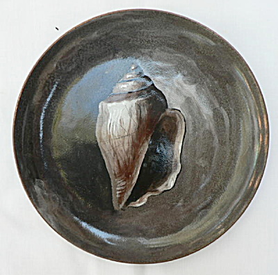 Hand Painted Nekrassoff Dish - Conch Shell