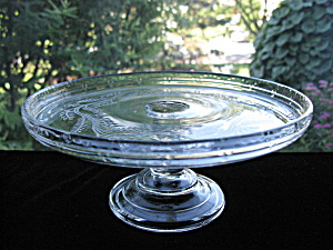 Antique Bryce Sprig Pattern Glass Cake Stand