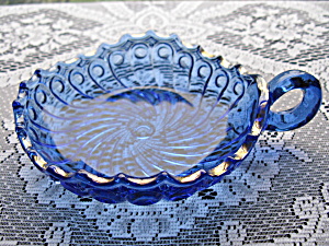 Antique King's 500 Pattern Cobalt Blue Handled Dish