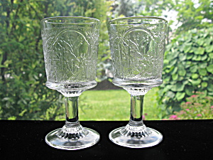 Antique Eapg Canadian Wine Goblets - Pair