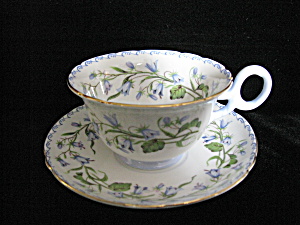 Shelley China Harebell W/scroll Border Cup & Sauce