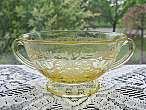 Fostoria Topaz/yellow June Cream Soup Bowl