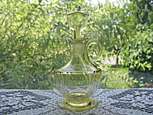 Heisey Empress Sahara Yellow Oil Bottle/cruet