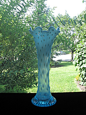 Northwood Blue Opalescent Tree Trunk Vase