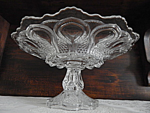 Antique New Jersey Pattern Footed Fruit Bowl/cake Stand