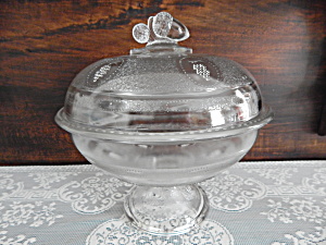 Antique Beaded Medallion Covered Compote