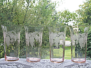 Tiffin Glass Pink Special Vintage Iced Tea Tumblers -4