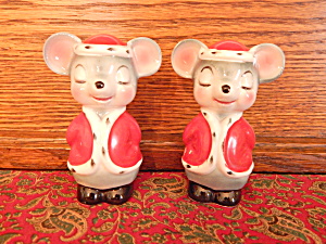 Vintage Christmas Mouse Salt & Pepper Shakers