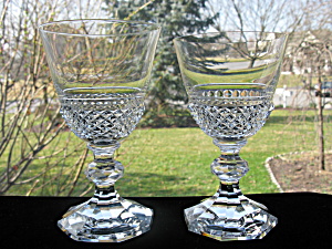 Val St. Lambert Josephine-charlotte Cut Glass Goblets 2