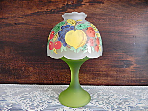 Vintage Westmoreland Glass Co. Fruits Candle Mini Lamp