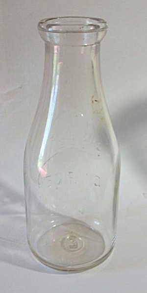 Vintage Embossed 1 Quart C. M. Rice Milk Bottle - Botto