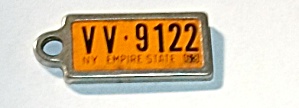 Vintage 1963 New York State Dav Mini Plate