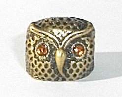 Rare Vintage Copper Tone Owl Ring Size 7.25