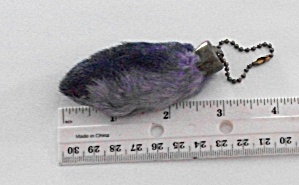 Vintage Purple Rabbit`s Foot Key Chain