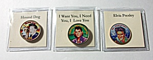 3 Different Real U.s. Quarters With Elvis Presley