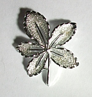 Vintage Sarah Coventry Silver Tone Leaf Brooch