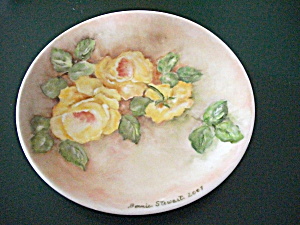 2007 Bonnie Stewart Hand Painted Green & Yellow Floral