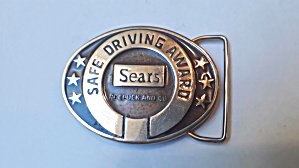 Sears Safe Driving Award Metal Belt Buckle