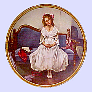 Norman Rockwell Vintage Plate 'waiting At The Dance'