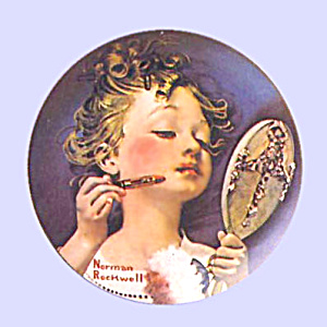 Norman Rockwell Plate 'making Believe In The Mirror'