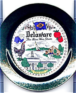 Delaware Blue Hen State Plate Mid Century