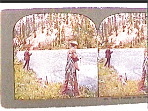 Trout Fishing...upper Columbia River Stereo View