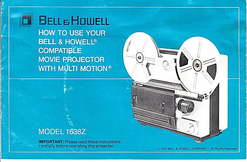 B&h Movie Projector Mod 1638z - Downloadable E-manual