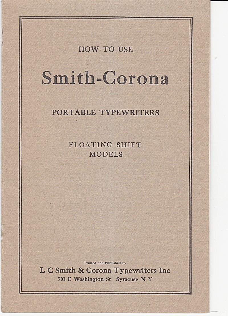 Smith-corona Portable Typewriters-downloadable E-manual