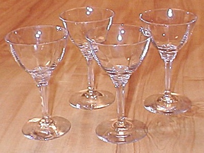 4 Signed Heisey Glasses Wabash Stems Cocktail Or Wine A