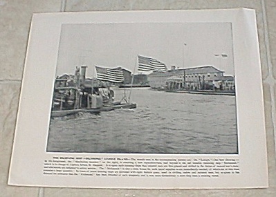 1898 U.s. Naval Ship Print, Uss Richmond, League Island Navy Yard